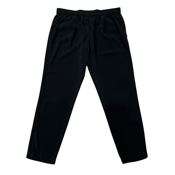 Halogen Women's Pleated Front Side Zip Casual Pull On Pant Black Size L - Picture 1 of 9
